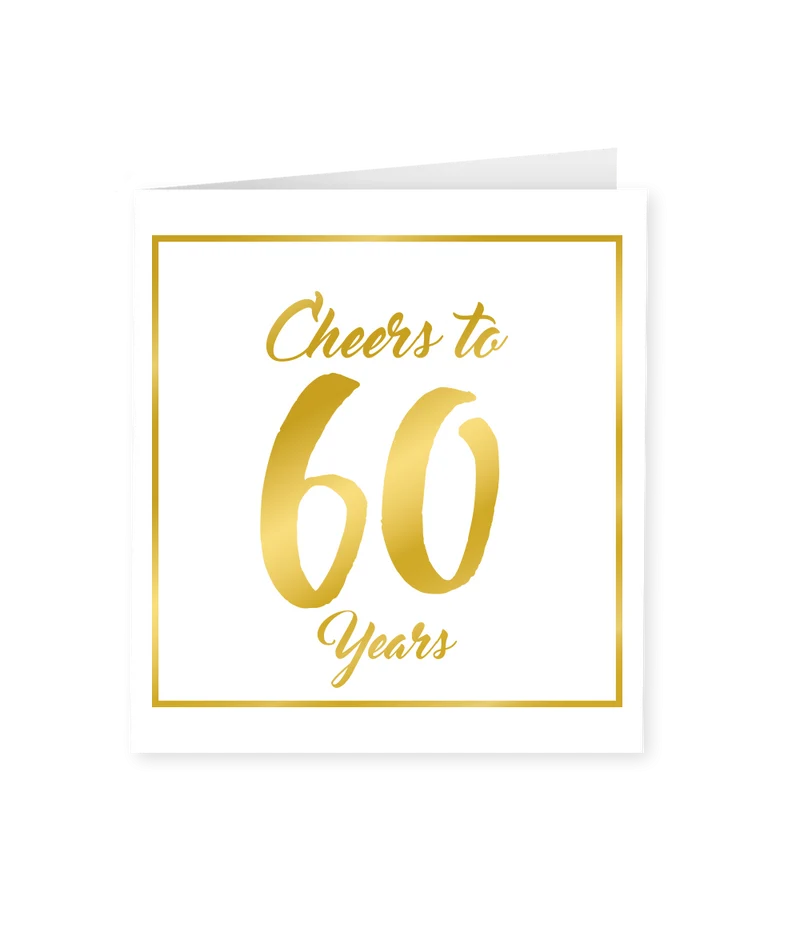Kaart 60 Jaar Goud Wit 15cm