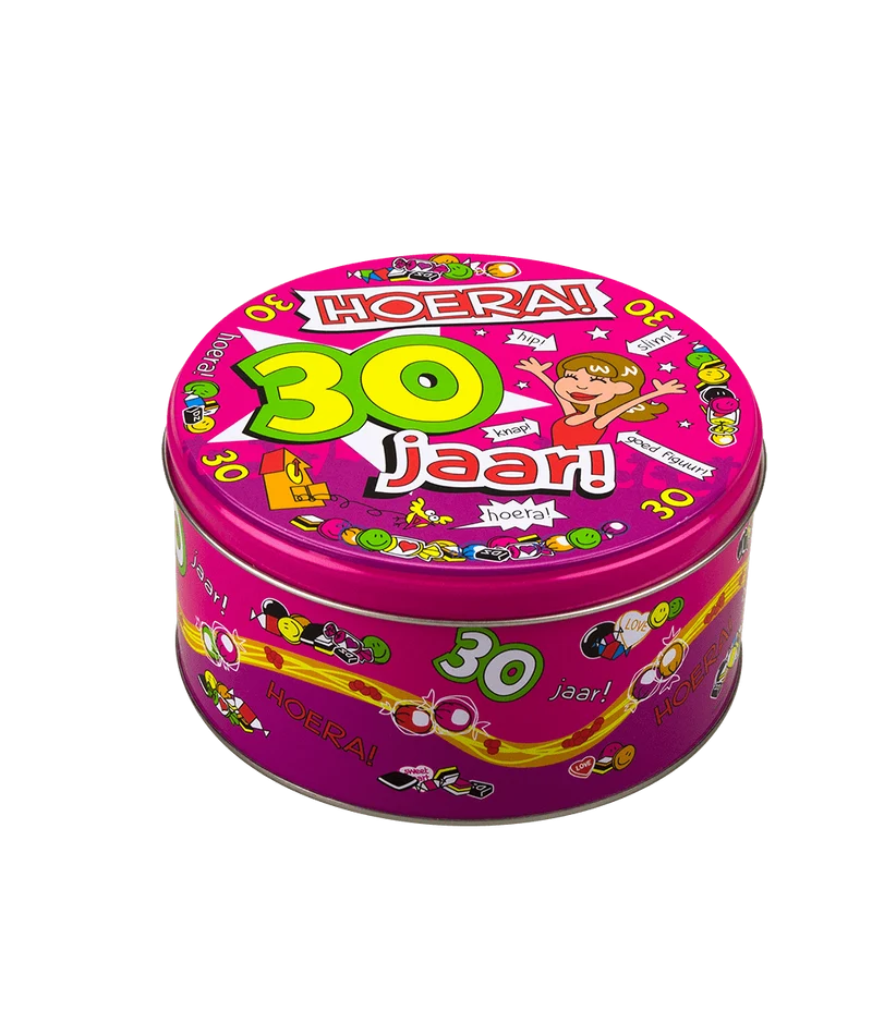 Snoeptrommel 30 Jaar Vrouw 14cm