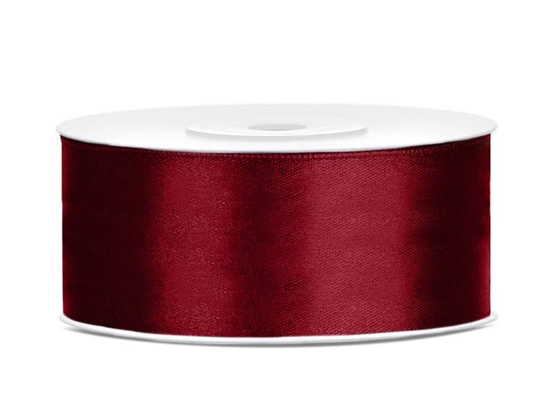 Satijn Lint Bordeaux Rood 25mm 25m