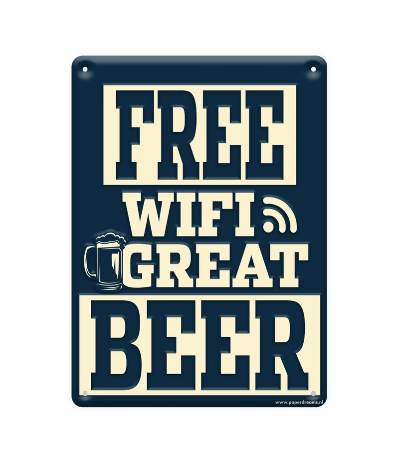 Metalen Bord Free Wifi