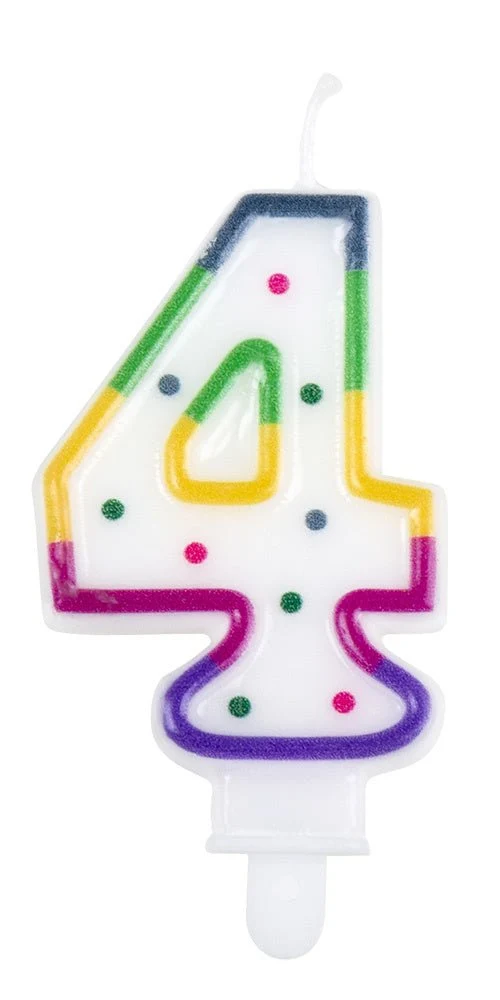Kaars 4 Jaar 8cm