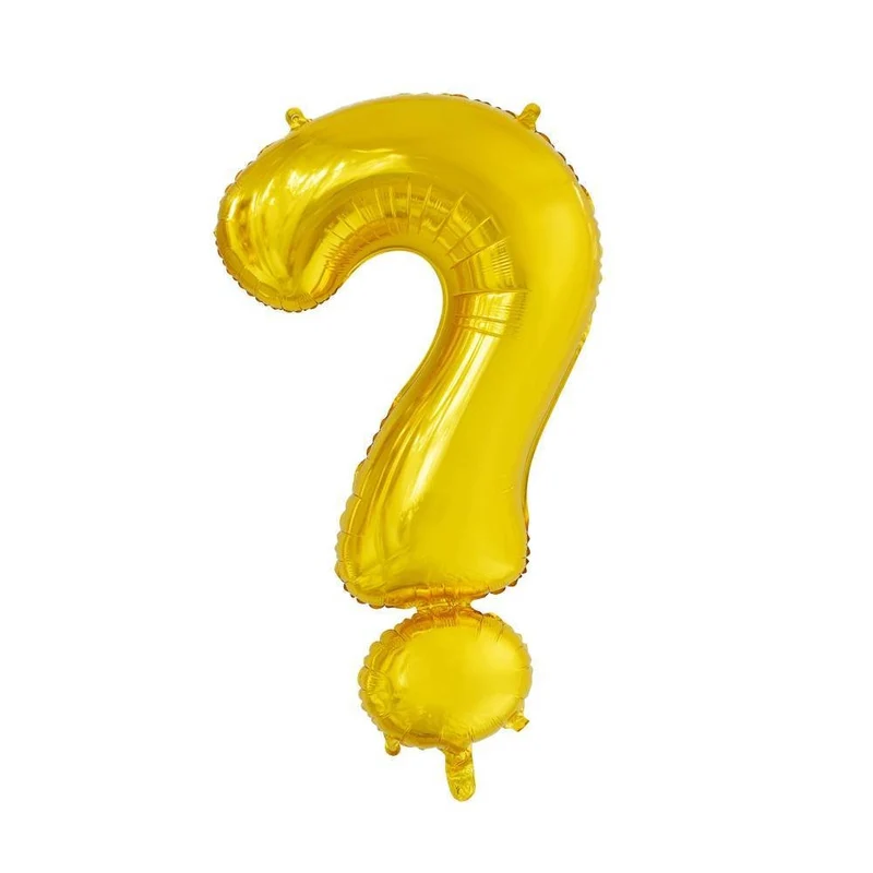 Folie Ballon Vraagteken ? Goud XL 86cm leeg