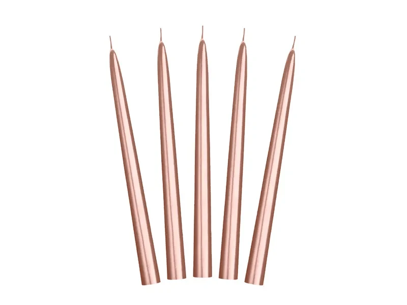 Kaarsen Rose Goud Metallic 24cm 10st