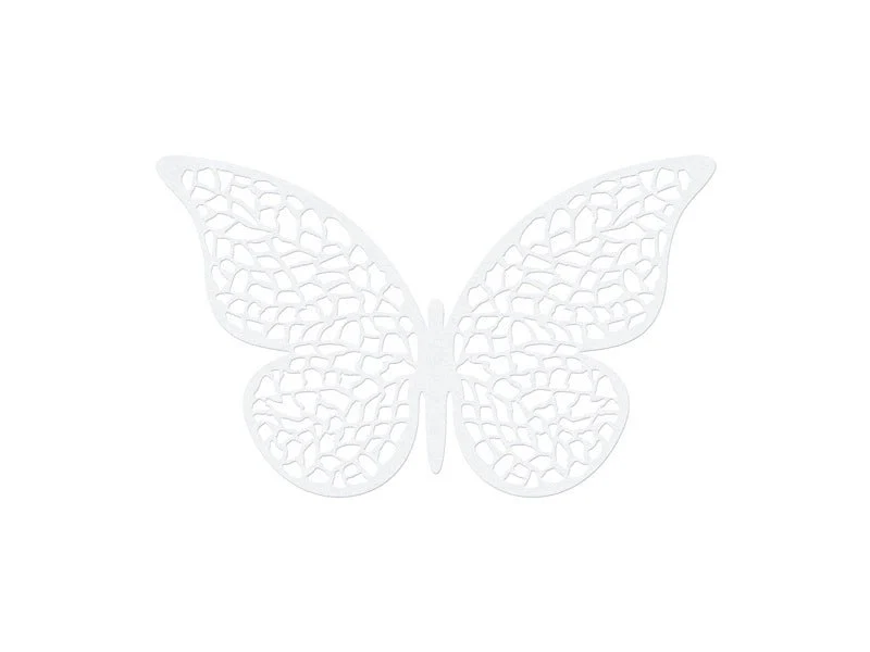 Tafeldecoratie Vlinder Papier Wit 8cm 10st