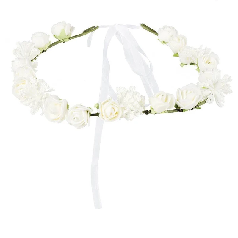 Bloemen Haarband Wit Deluxe