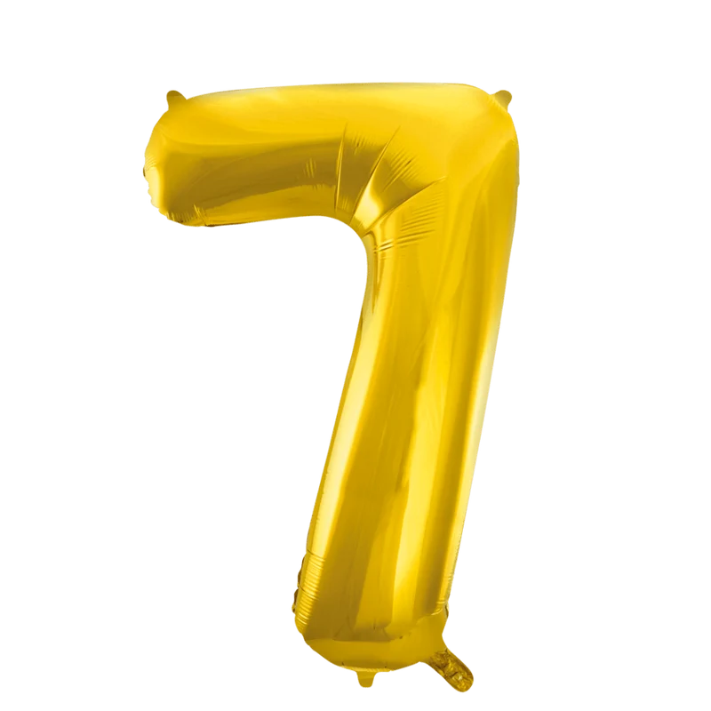 Folie Ballon Cijfer 7 Goud XL 86cm leeg