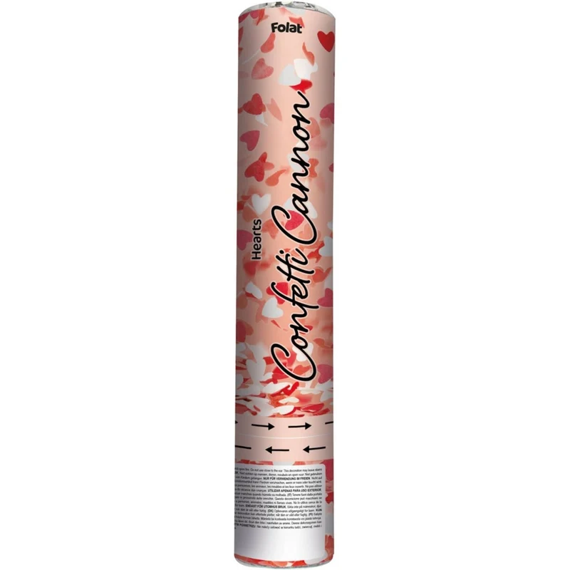 Confetti Kanon Hart Rood Wit 28cm