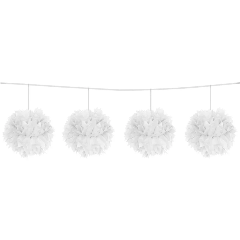 Witte Slinger Pompon 12cm 3m