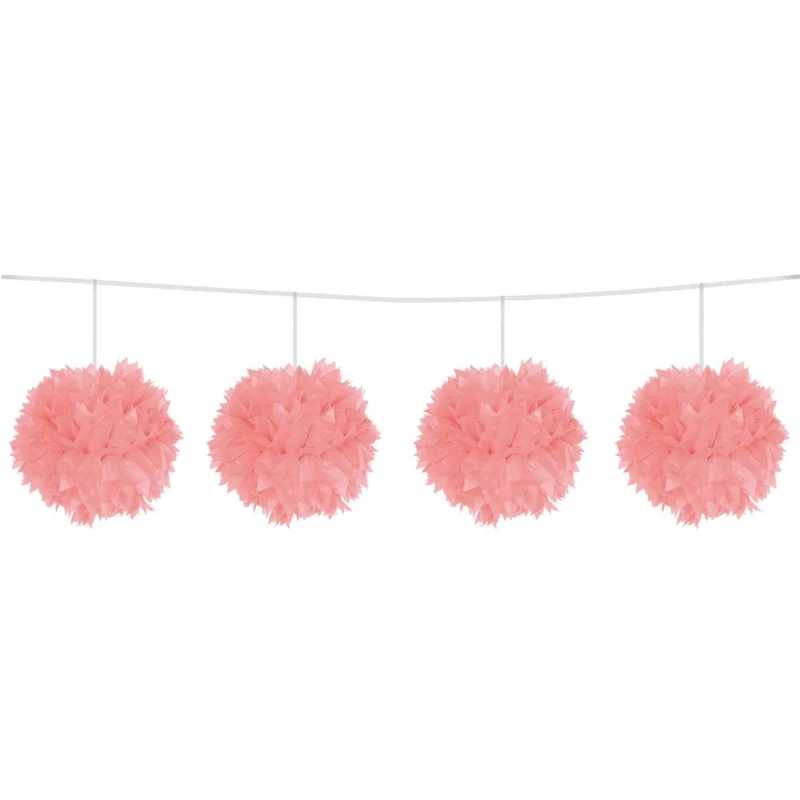 Lichtroze Slinger Pompon 12cm 3m