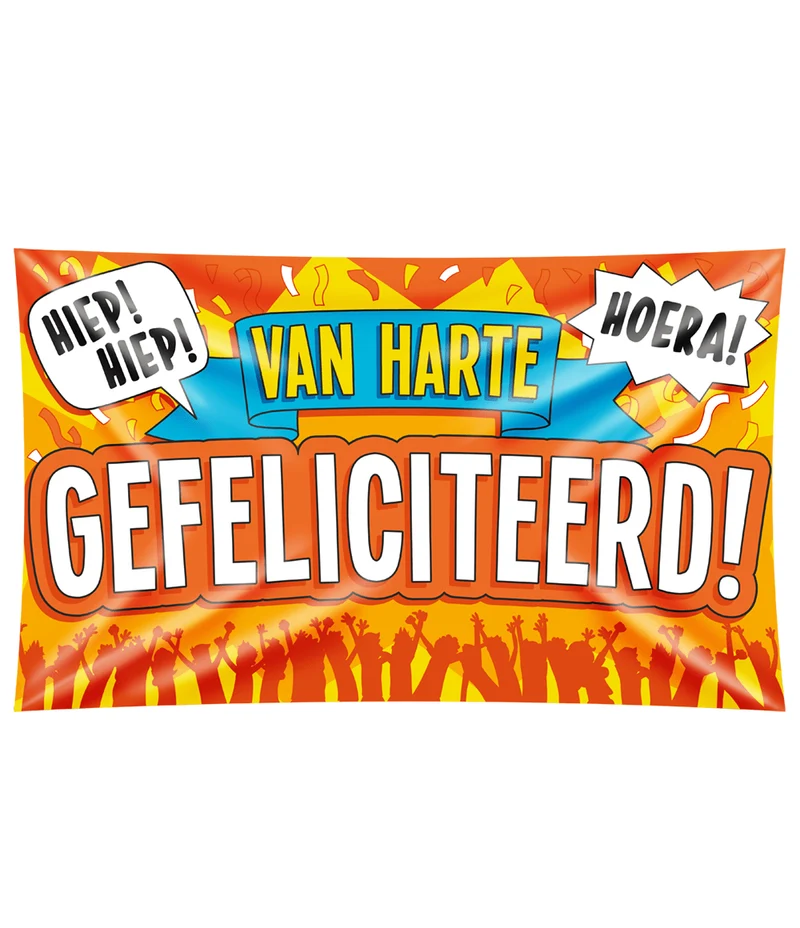 Verjaardag Gevelvlag Van Harte Gefeliciteerd 1,5m