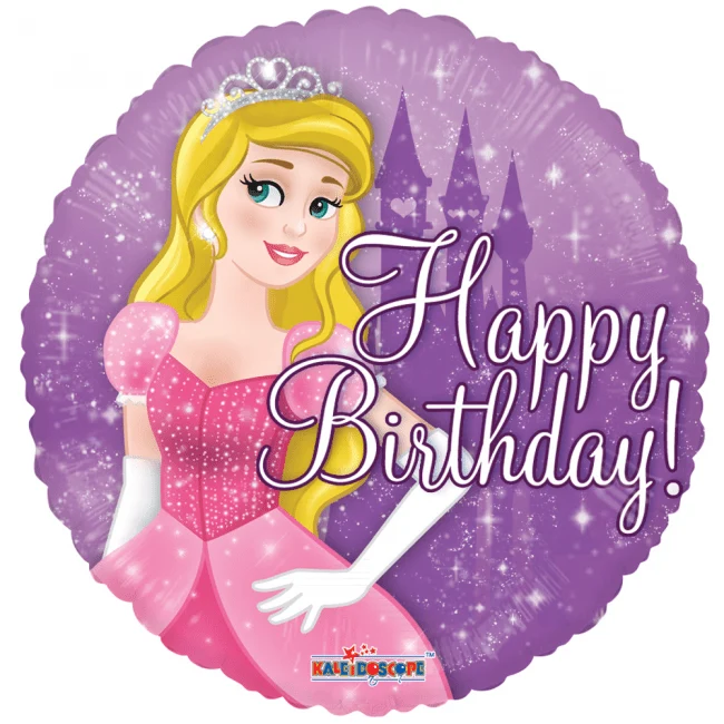 Helium Ballon Happy Birthday Princess 45cm leeg