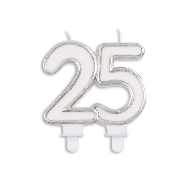 Kaars 25 Jaar Zilver 7cm