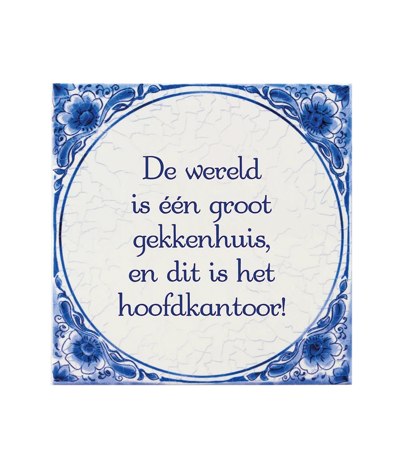 Delfts Blauw Tegel Gekkenhuis 14,5cm