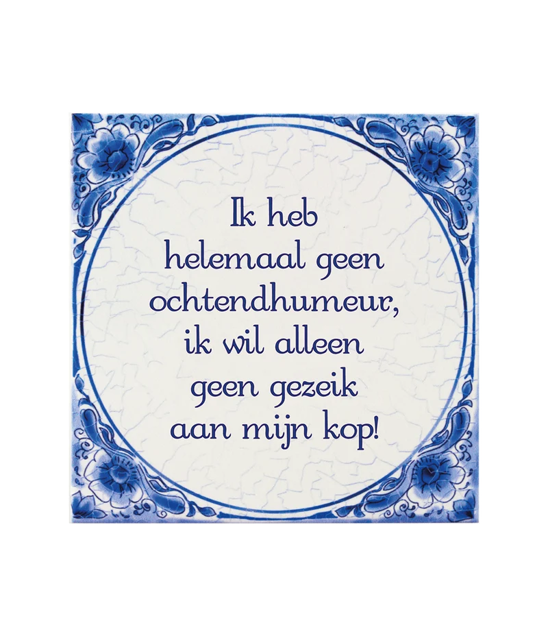 Delfts Blauw Tegel Ochtendhumeur 14,5cm