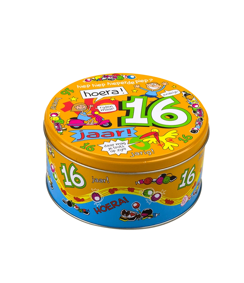 Snoeptrommel 16 Jaar 14cm