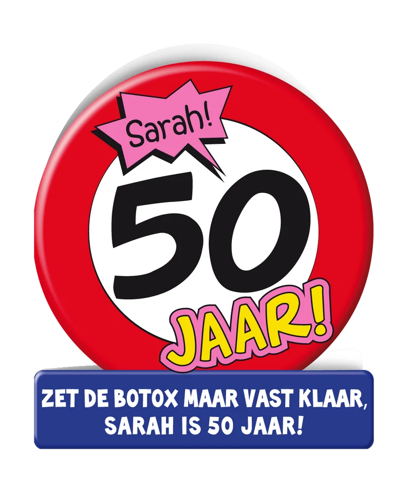 Verjaardagskaart Sarah Verkeersbord 16,5cm