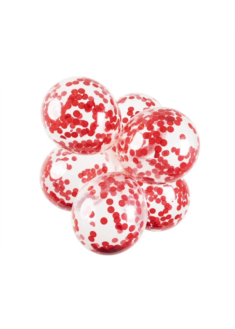 Confetti Ballonnen Rood 30cm 6st