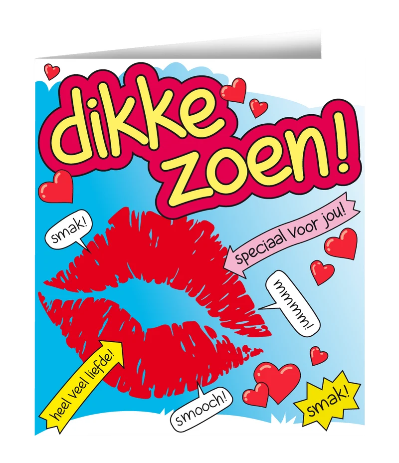 Wenskaart Dikke Zoen 16,5cm