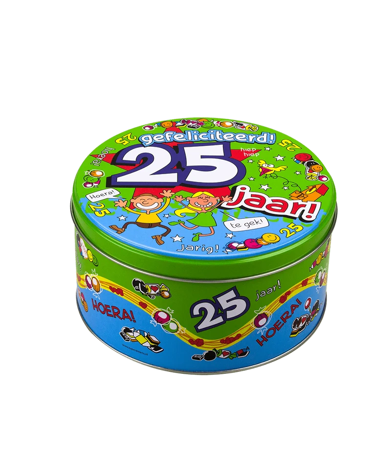 Snoeptrommel 25 Jaar 14cm