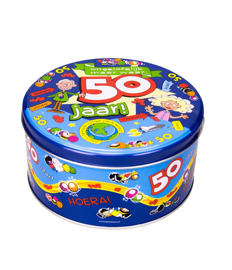 Snoeptrommel 50 Jaar 14cm