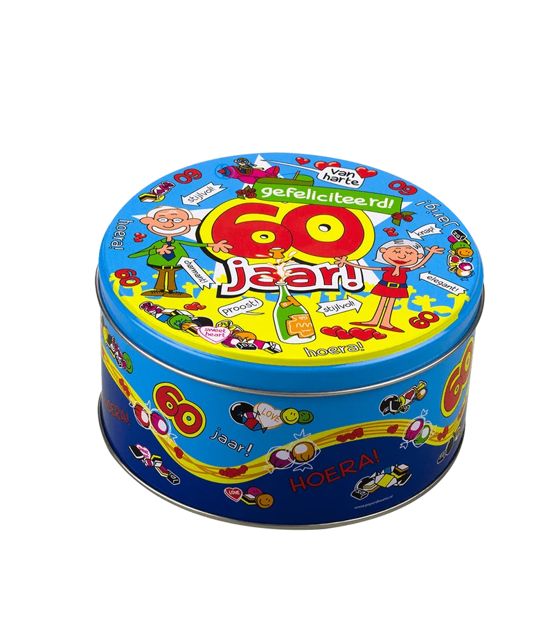 Snoeptrommel 60 Jaar 14cm