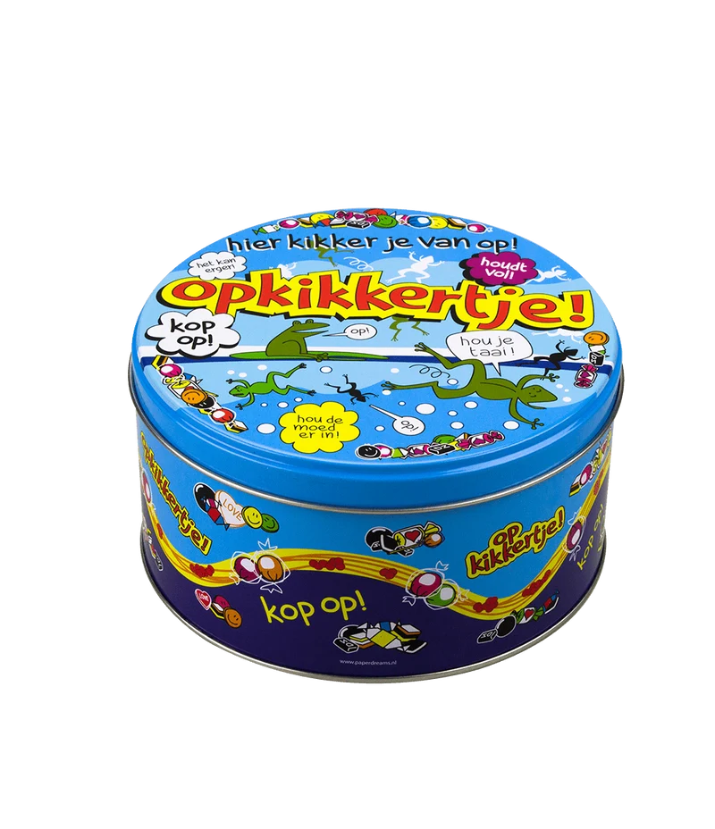 Snoeptrommel Opkikkertje 14cm