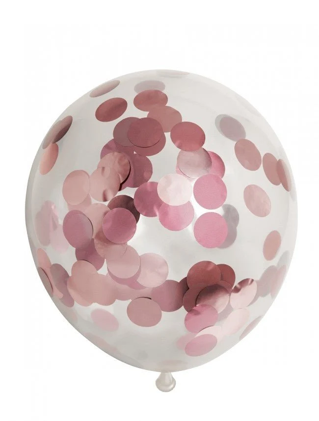 Confetti Ballonnen Rose Goud 30cm 6st