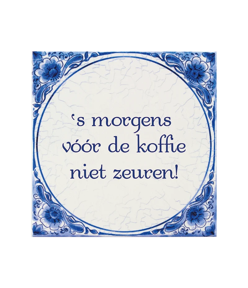Delfts Blauw Tegel 's Morgens 14,5cm