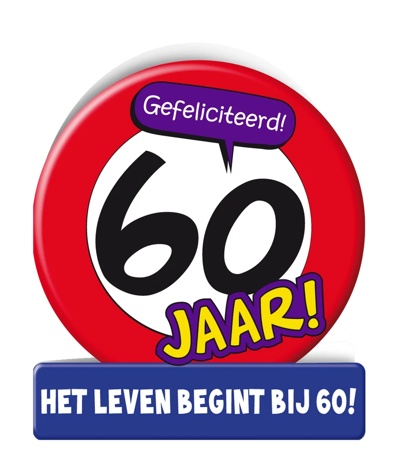 Verjaardagskaart 60 Jaar Verkeersbord 16,5cm