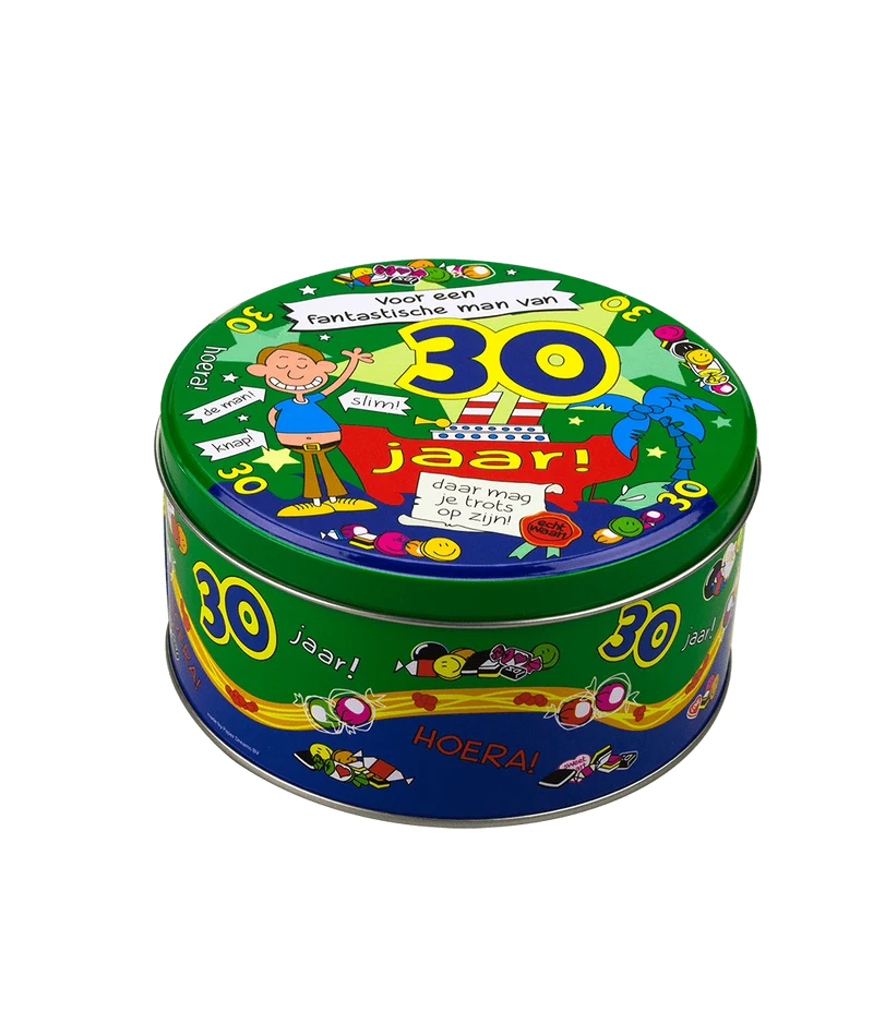 Snoeptrommel 30 Jaar Man 14cm