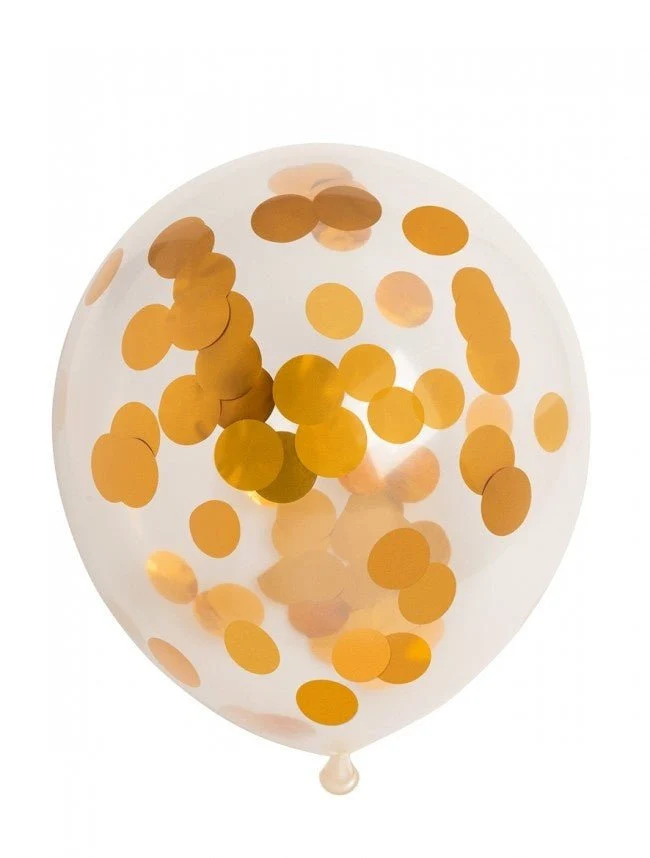 Confetti Ballonnen Goud 30cm 6st
