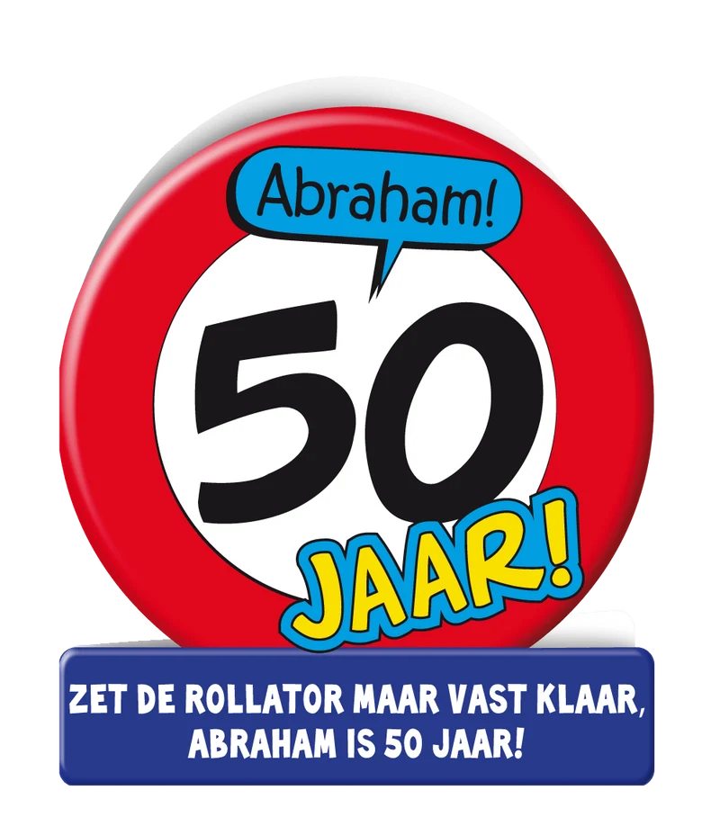 Verjaardagskaart Abraham Verkeersbord 16,5cm