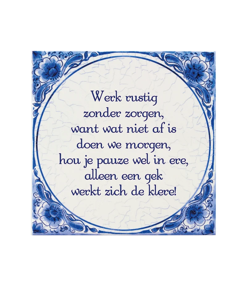 Delfts Blauw Tegel Werk Rustig 14,5cm