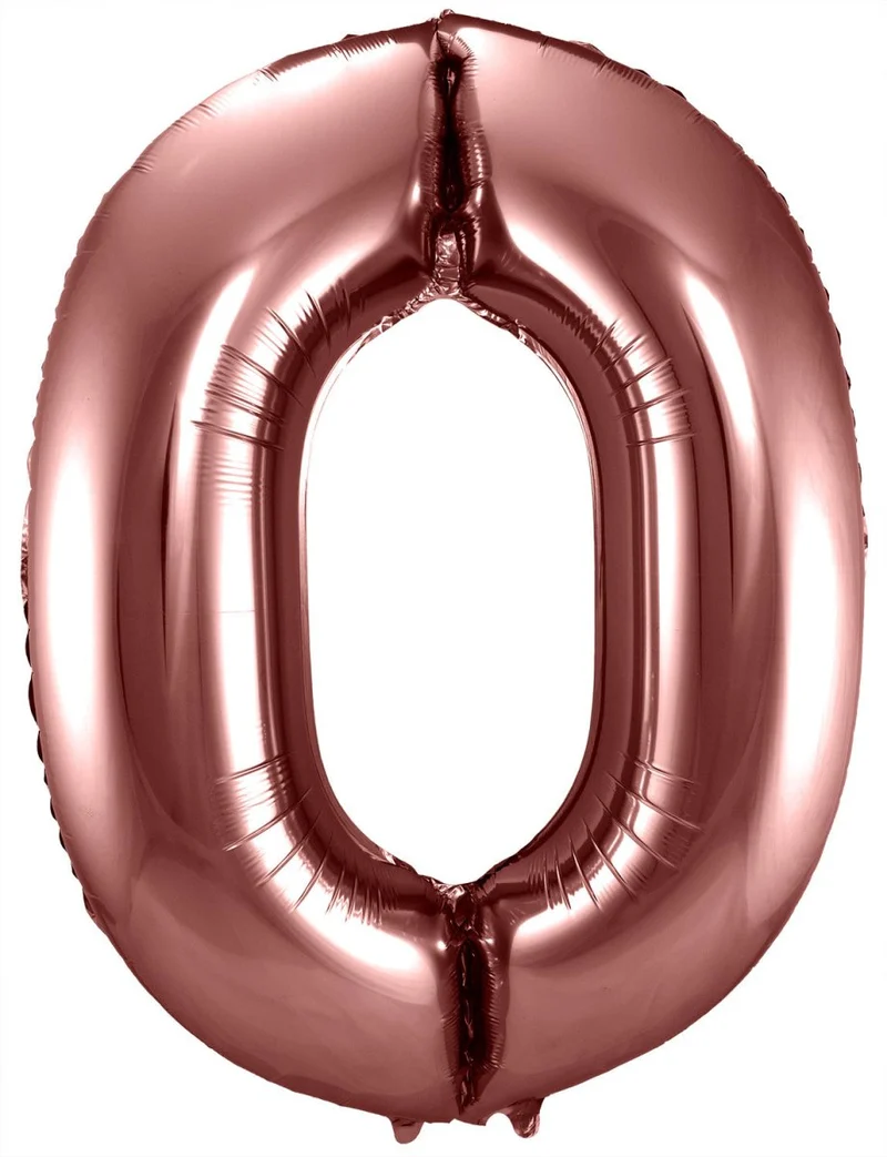 Folie Ballon Cijfer 0 Brons XL 86cm leeg