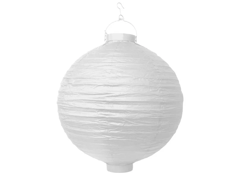 Witte Lampion Rond met lampje 20cm