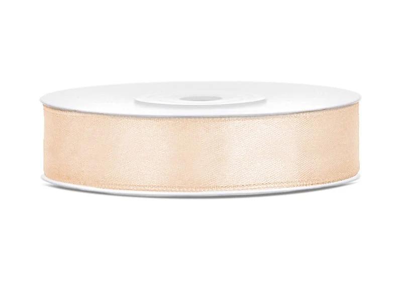 Satijn Lint Vanille Creme 12mm 25m