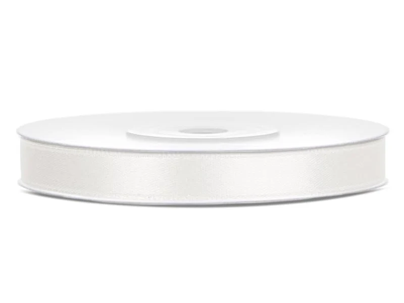 Satijn Lint Wit Pastel 6mm 25m