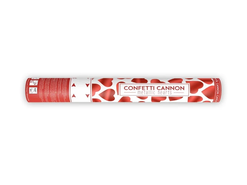Confetti Kanon Hartjes Rood 40cm
