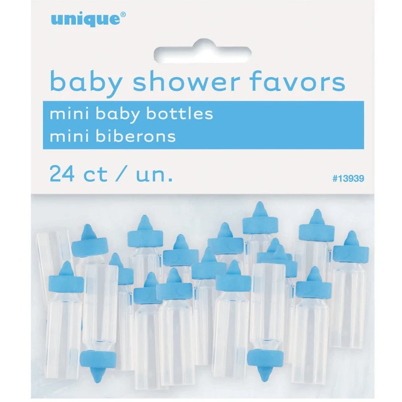 Uitdeelcadeautjes Kleine Baby Flesjes Blauw 24st