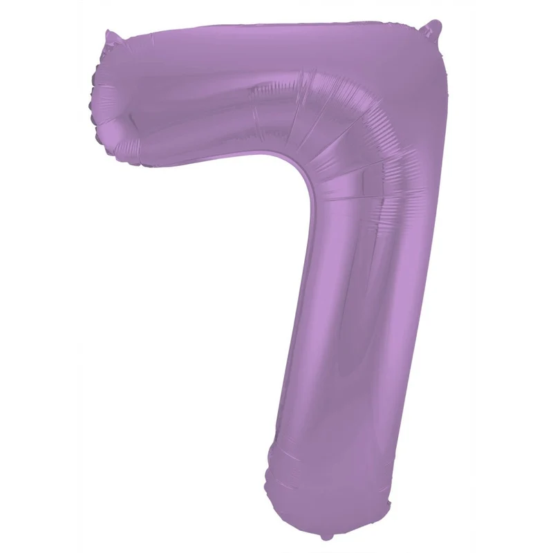 Folie Ballon Cijfer 7 Mat Paars XL 86cm leeg