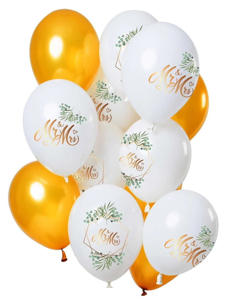 Bruiloft Ballonnen Mr & Mrs 30cm 12st