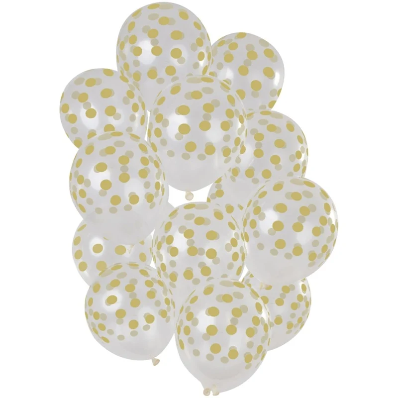 Ballonnen Stippen Goud 30cm 15st
