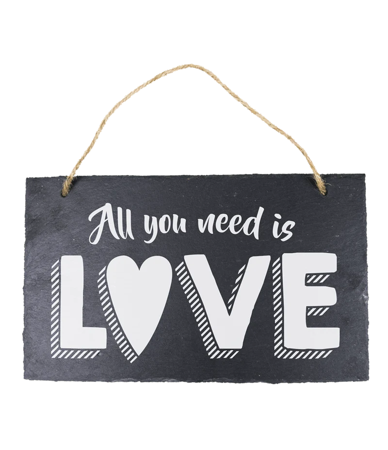 Leisteen Bordje All You Need Is Love 25cm