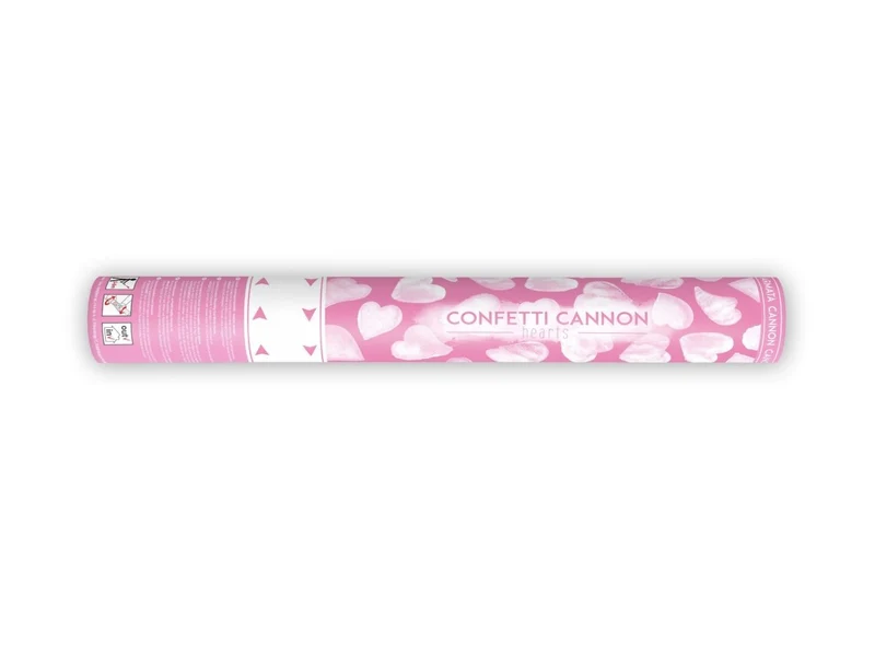 Confetti Kanon Hartjes Wit 40cm