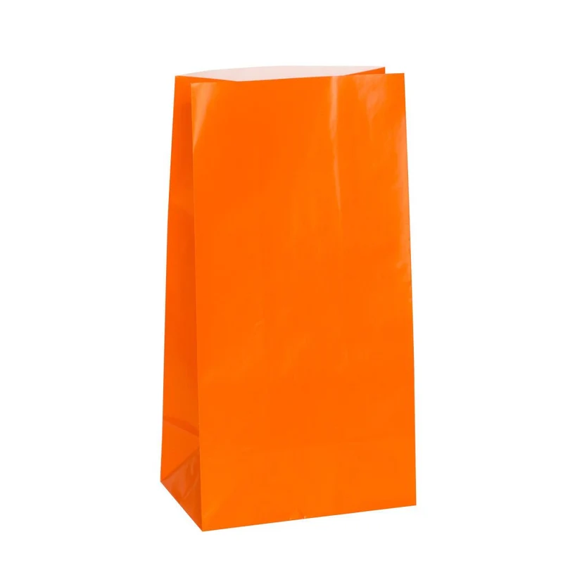 Uitdeelzakjes Oranje 25cm 12st