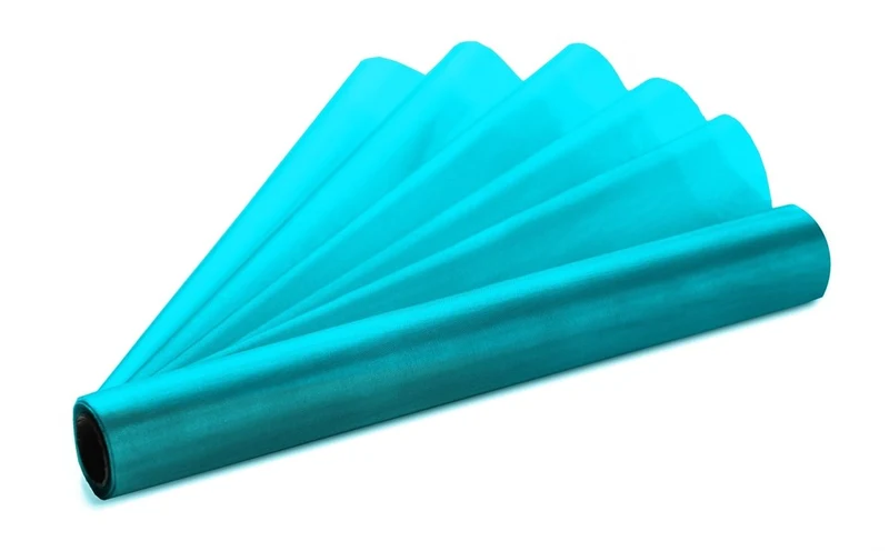 Turquoise Organza Stof 36cm 9m