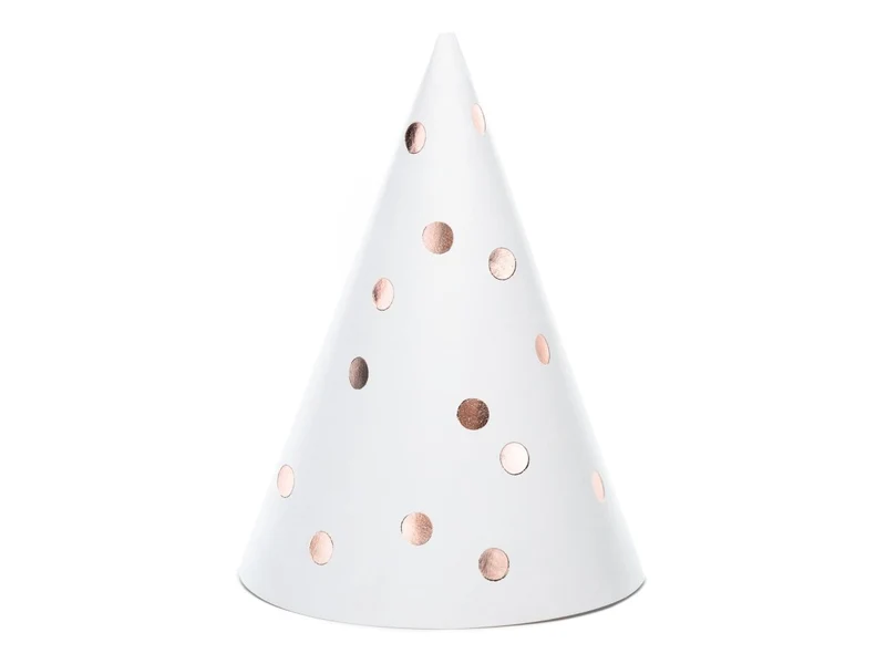 Witte Feesthoedjes 16cm 6st