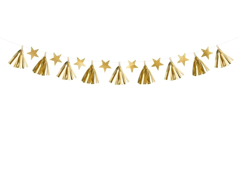 Sterren Tassel Slinger Goud 1,3m
