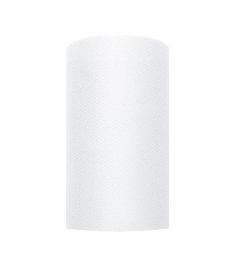 Witte Tule Rol 8cm 20m